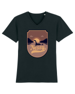 Retro Loch Ness Tricou mânecă scurtă guler V Bărbat Presenter