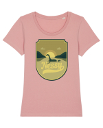 Retro Loch Ness Tricou mânecă scurtă guler larg fitted Damă Expresser