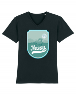 Retro Loch Ness Tricou mânecă scurtă guler V Bărbat Presenter