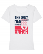 The Only Men I Like Is Ramen Tricou mânecă scurtă guler larg fitted Damă Expresser