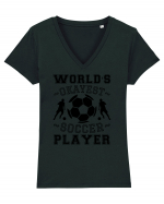 World's Okayest Soccer player  Tricou mânecă scurtă guler V Damă Evoker