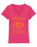 World's Okayest Soccer player  Tricou mânecă scurtă guler V Damă Evoker