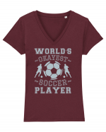 World's Okayest Soccer player  Tricou mânecă scurtă guler V Damă Evoker