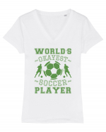 World's Okayest Soccer player  Tricou mânecă scurtă guler V Damă Evoker