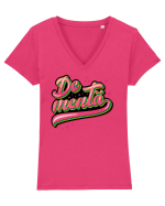 De mentă Tricou mânecă scurtă guler V Damă Evoker