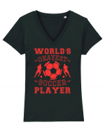 World's Okayest Soccer player  Tricou mânecă scurtă guler V Damă Evoker