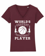 World'S Okayest Basketball Player Tricou mânecă scurtă guler V Damă Evoker