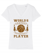 World'S Okayest Basketball Player Tricou mânecă scurtă guler V Damă Evoker