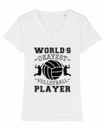 World'S Okayest Volleyball Player Tricou mânecă scurtă guler V Damă Evoker