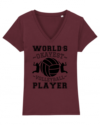 World'S Okayest Volleyball Player Burgundy