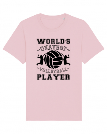 World'S Okayest Volleyball Player Cotton Pink