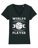 World'S Okayest Volleyball Player Tricou mânecă scurtă guler V Damă Evoker