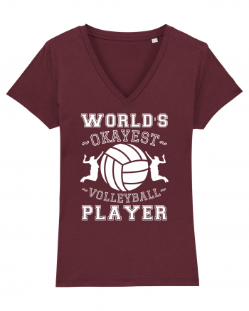 World'S Okayest Volleyball Player Burgundy