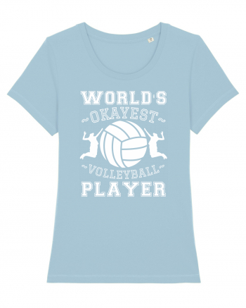 World'S Okayest Volleyball Player Sky Blue