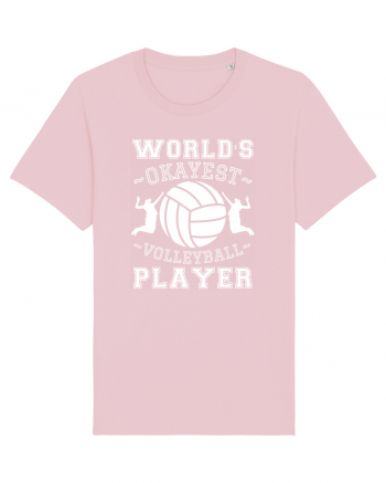 World'S Okayest Volleyball Player Cotton Pink