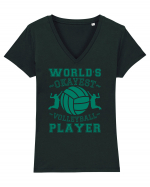 World'S Okayest Volleyball Player Tricou mânecă scurtă guler V Damă Evoker