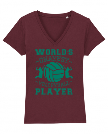 World'S Okayest Volleyball Player Burgundy