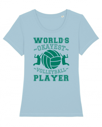 World'S Okayest Volleyball Player Sky Blue