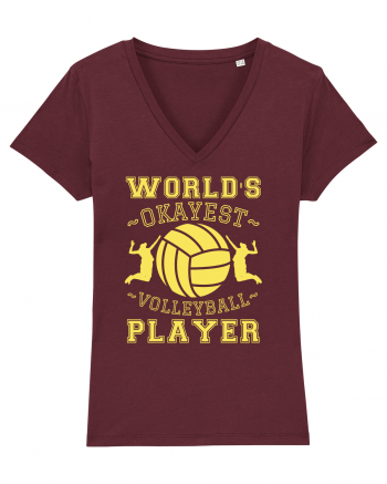 World'S Okayest Volleyball Player Burgundy