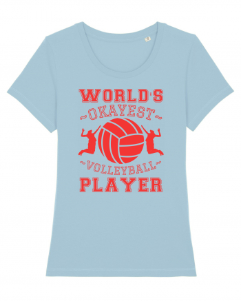 World'S Okayest Volleyball Player Sky Blue