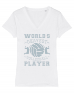 World'S Okayest Volleyball Player Tricou mânecă scurtă guler V Damă Evoker