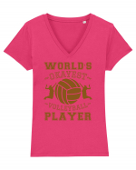 World'S Okayest Volleyball Player Tricou mânecă scurtă guler V Damă Evoker