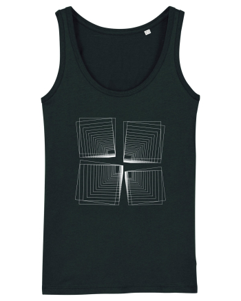 Abstract Cube Net Black