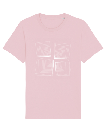 Abstract Cube Net Cotton Pink