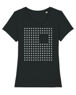Abstract Dots Tricou mânecă scurtă guler larg fitted Damă Expresser