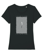 Abstract Illusion Tricou mânecă scurtă guler larg fitted Damă Expresser
