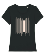 Abstract Lines Tricou mânecă scurtă guler larg fitted Damă Expresser