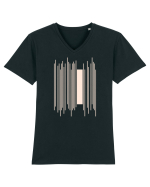 Abstract Lines Tricou mânecă scurtă guler V Bărbat Presenter