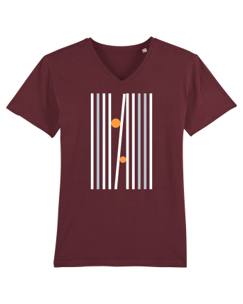 Abstract Lines and Dots Burgundy