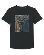 Abstract Net Tricou mânecă scurtă guler larg Bărbat Skater