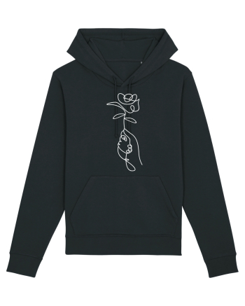 Abstract One Line Flower Black