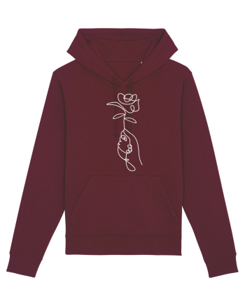 Abstract One Line Flower Burgundy