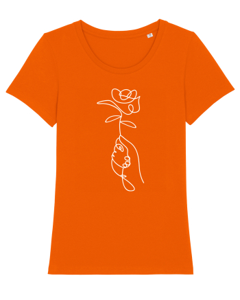 Abstract One Line Flower Bright Orange