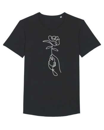 Abstract One Line Flower Black