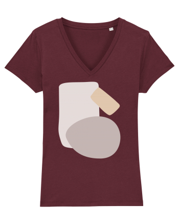 Abstract Simple Shapes Burgundy