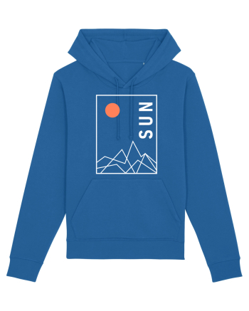 Abstract Sun and Mountains Royal Blue