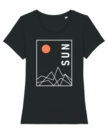 Abstract Sun and Mountains Black