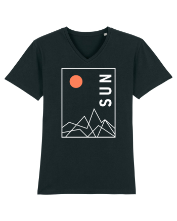 Abstract Sun and Mountains Black