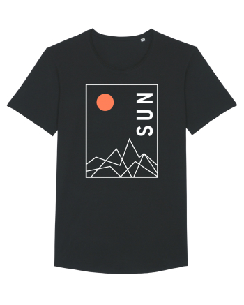 Abstract Sun and Mountains Black