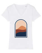 Abstract View Tricou mânecă scurtă guler V Damă Evoker