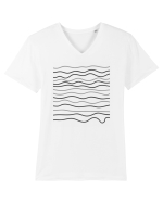 Abstract Waves Tricou mânecă scurtă guler V Bărbat Presenter
