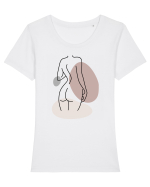 Abstract Woman Body Tricou mânecă scurtă guler larg fitted Damă Expresser