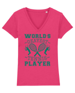 World'S Okayest Tennis Player Tricou mânecă scurtă guler V Damă Evoker