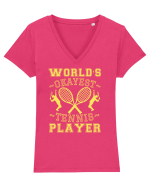 World'S Okayest Tennis Player Tricou mânecă scurtă guler V Damă Evoker