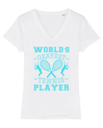 World'S Okayest Tennis Player Tricou mânecă scurtă guler V Damă Evoker