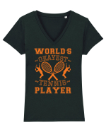 World'S Okayest Tennis Player Tricou mânecă scurtă guler V Damă Evoker